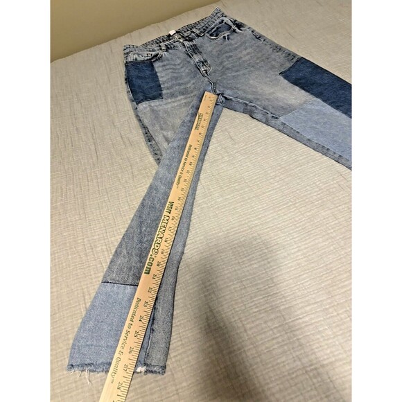 BDG Jeans Womens Size 28 Blue Colorblock Patchwork Raw Hem - Picture 4 of 6